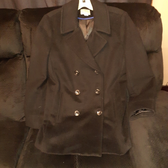 St. John's Bay Jackets & Blazers - FIRM🖤ST. JOHN'S BAY PEA COAT SZ. LARGE🖤